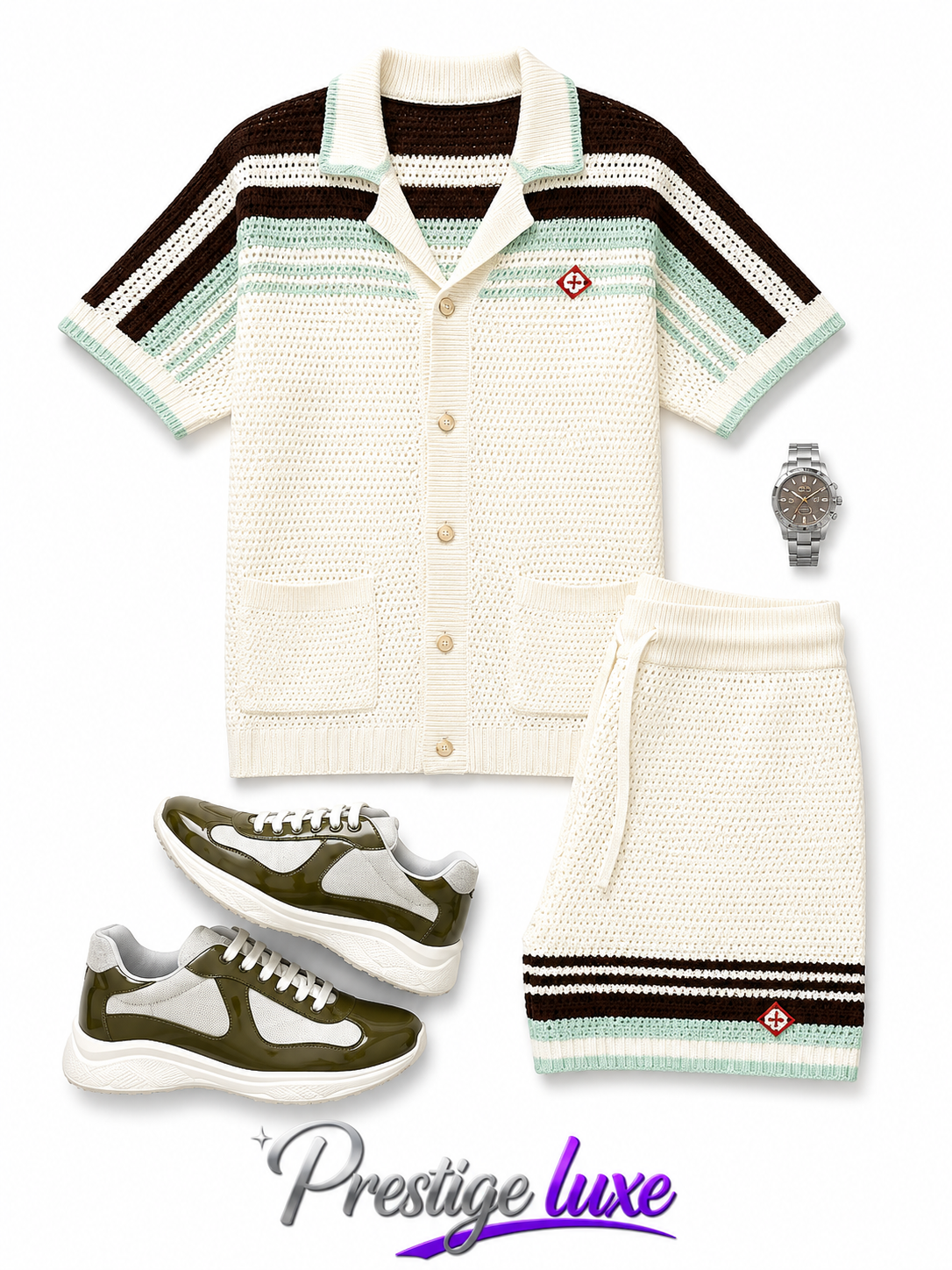 Ensemble Casa x Prada vert kaki