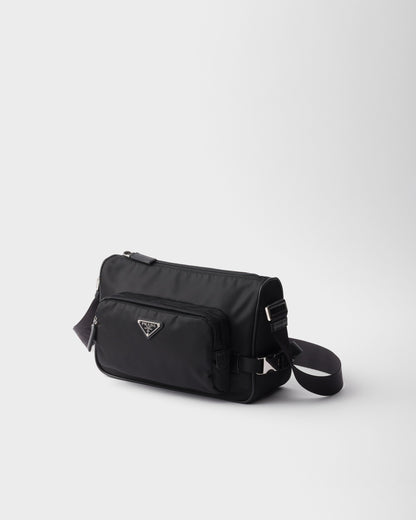 Sac de taille moyenne porté épaule en Re-Nylon et cuir Saffiano