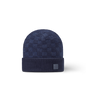Bonnet et Écharpe Néo Petit Damier Bleu Marine
