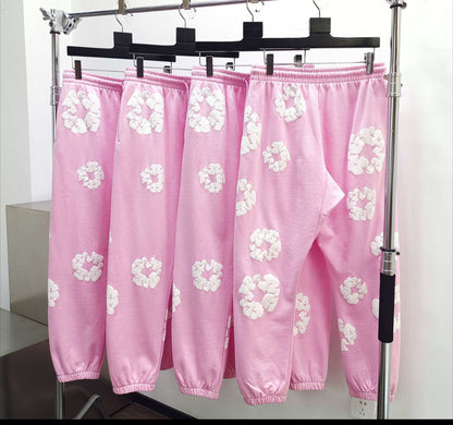 Denim Trs - pantalon en Coton à imprimé graphique - rose