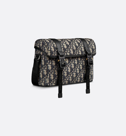 Sac Messenger à rabat Dior Hit The Road Noir et Beige