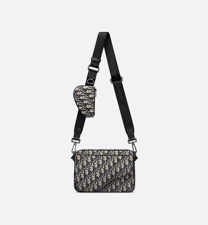 Triple Pouch Saddle Noir et Beige