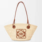 Loewe - Petit panier Anagram en palmier Iraca et cuir de veau Natural Tan