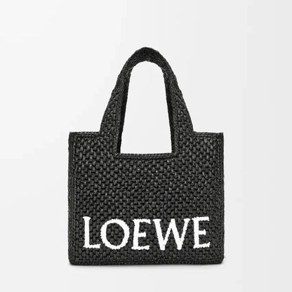 LOEWE - Petit Font Tote en raphia Noir