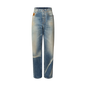 Pantalon droit effet décoloré en denim