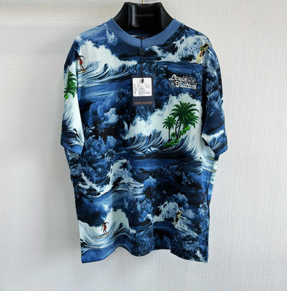 Tee-shirt lv  manches courtes imprimé en coton