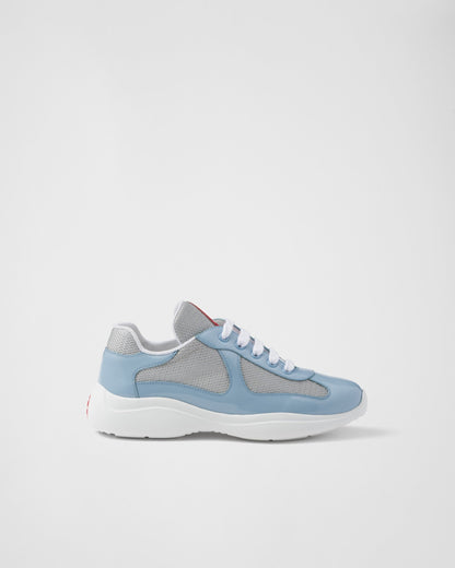 Baskets Prada America’s Cup en tissu Bike bleu ciel