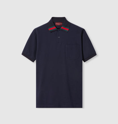 Polo en coton avec bande Web