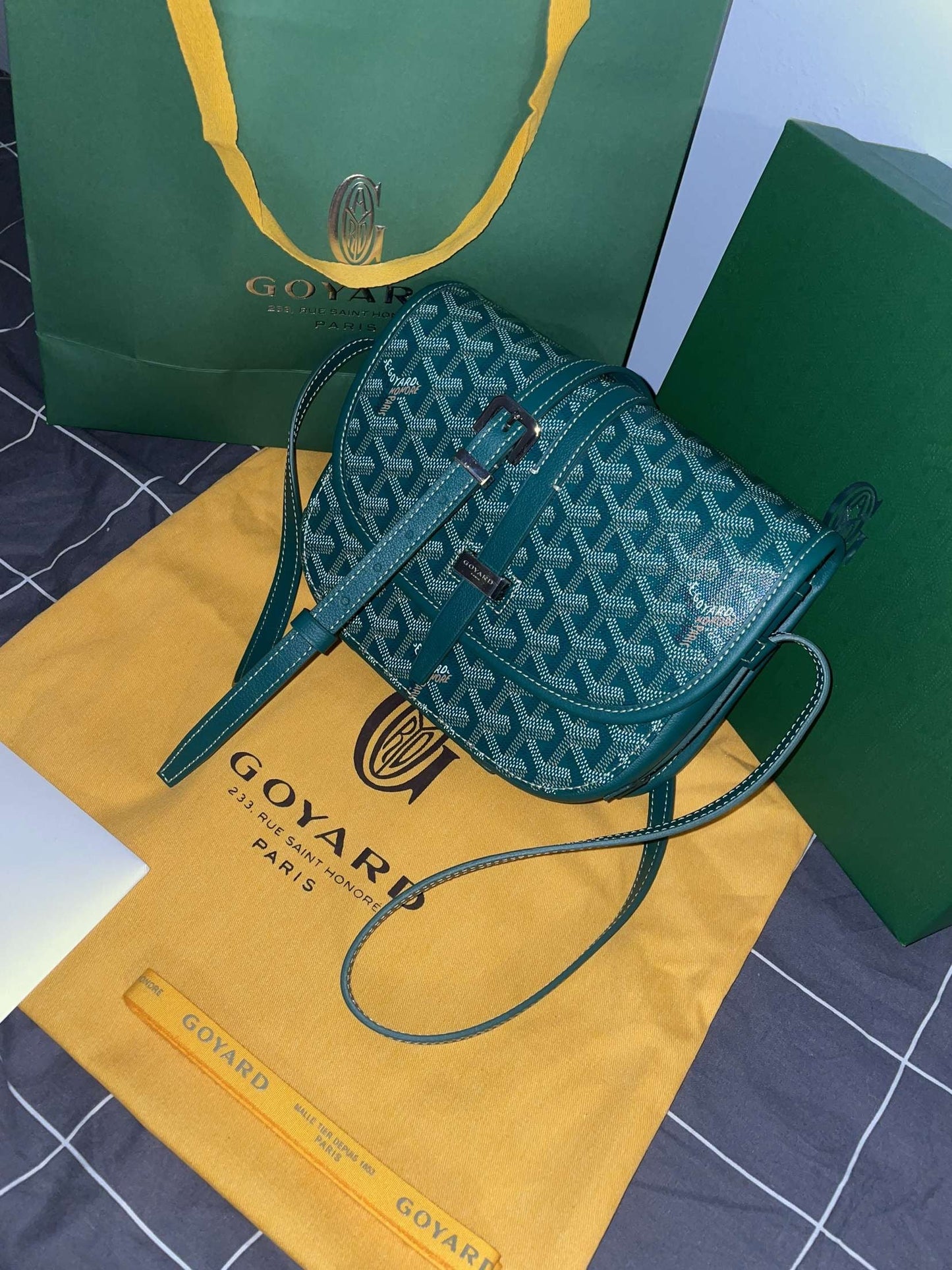 Sac Belvédère  green leather