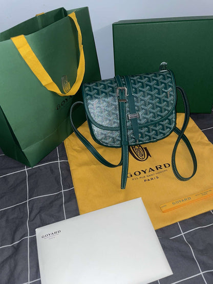 Sac Belvédère  green leather