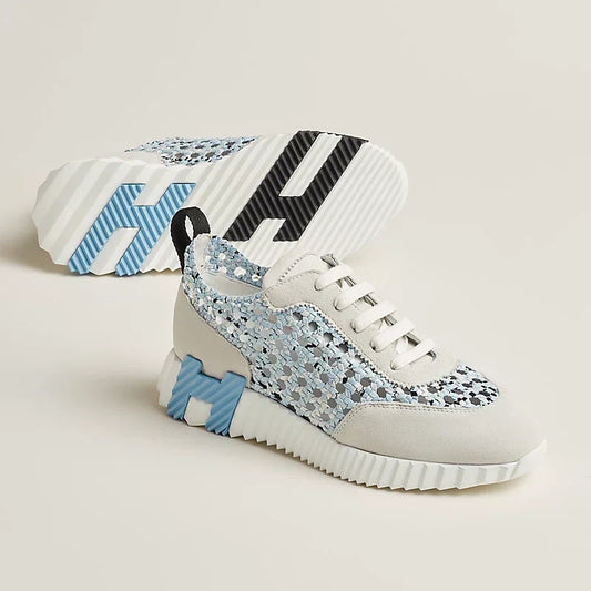 Sneakers Hermès bleu clair / blanc