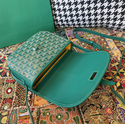Sac Belvédère  green leather